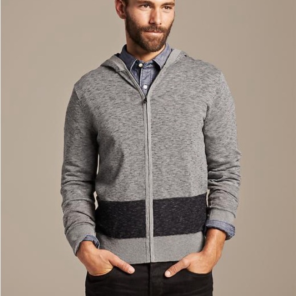 Banana Republic Mariner Hooded Sweater Jacket 100% Cotton